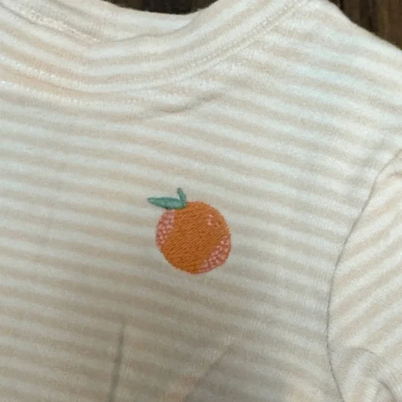 Carter's 12 Month Pajama Separates, Set of Two. Clementines and Stripes - Picture 6 of 11